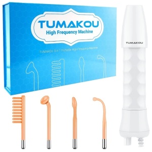 TUMAKOU Portable Handheld High Frequency Facial Skin Wand Machine with 4 Different Tubes
