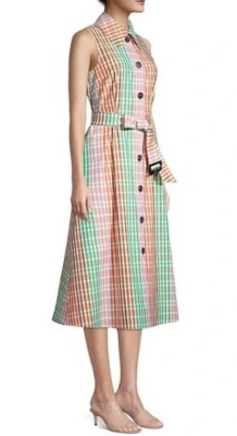 Kate Spade Rainbow Plaid Shirtdress, M