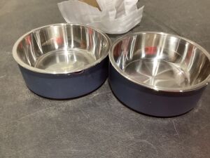 Lot of (2) Boots and Barkley Speckle Melamine Dog Bowl