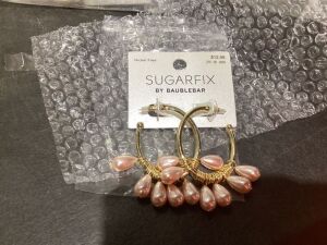 Case of (32) Sugarfix by Baublebar Pink Pearl Hoop Earrings 