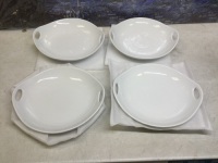 12" Serving Platter Set with Handles, Set of 4 - Appears New&nbsp;