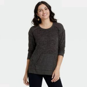 Case of (5) Knox Rose Women's Long Sleeve Charcoal Top, Multiple Sizes 