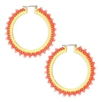 Kate Spade Wrap It Up Coral Hoop Earrings