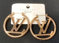 L / V Letter&nbsp;Hoop Earrings