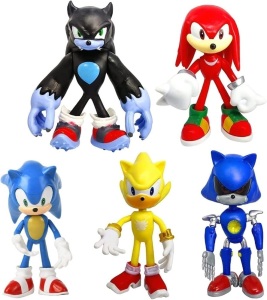 Pack of (5) Sonic the Hedgehog Cake Toppers, 5"