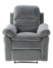 Microfiber Recliner Chair with Padded Seat, Dark Grey - Appears New&nbsp;