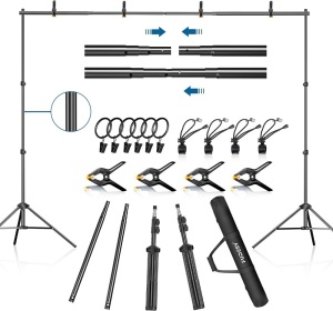 FUDESY Backdrop Stand 7x10Ft Adjustable Photography Background Support System Kit