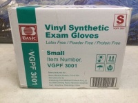 Case of Vinyl Synthetic Exam Gloves, Small - New