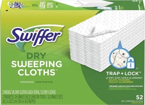 Case of 3 Boxes of 52ct Swiffer Sweeper Dry Mop Refills, Unscented