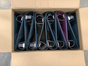 Box of 12 Large 3 Ring Binders, Various Colors