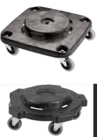 Rubbermaid Commercial 3530 Brute Container Square Dolly & 2640 Round Dolly for Trashcans