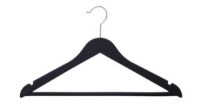 Case of Black Heavy Duty Wood-Like Rubber Coated Suit Hangers, 24 Pack - Appears New&nbsp;