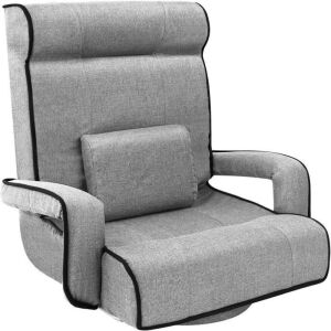 Oversized Swivel Gaming Floor Chair w/ Armrest, Adjustable Backrest 