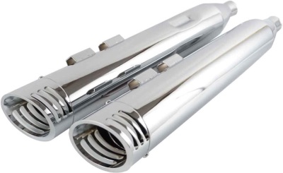 SHARKROAD 4.0" Chrome Slip Ons Muffler Exhaust For Harley Davidson 1995-2016 Touring