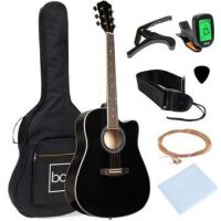 Full Size Beginner Acoustic Guitar Set with Case, Strap, Capo - 41in&nbsp;