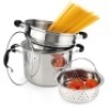 AVACRAFT 18/10 Stainless Steel, 4 Piece Pasta Pot With Pasta Pot Insert, And Steamer Basket With Glass Lid, 7 Quart - Appears New&nbsp;