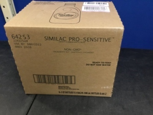 Case of Similac Pro-Sensitive&nbsp;Infant Formula with Iron, Read to Feed, 6 - 1Qt Bottles - Appears New