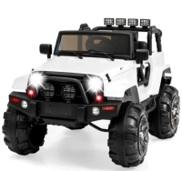 12V Kids Ride-On Truck Car Toy w/ 3 Speeds, LED, Remote, Bluetooth