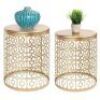 Set of 2 Decorative Round Side Accent Table Nightstands w/ Nesting Design&nbsp;