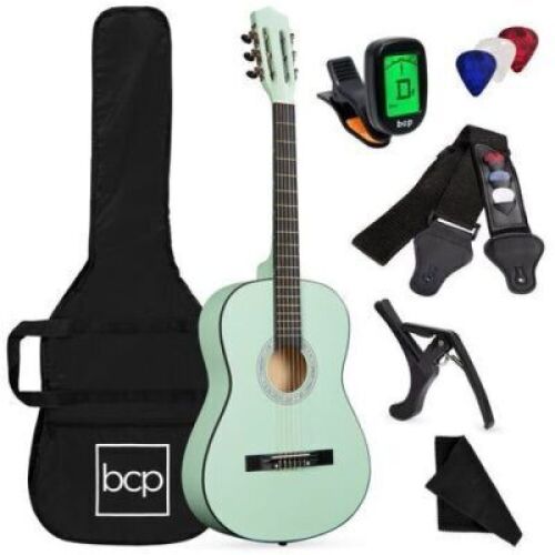 Beginner Acoustic Guitar Set w/ Case, Strap, Digital Tuner, Strings - 38in&nbsp;