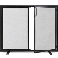 2-Door Wrought Iron Fireplace Screen w/ Magnetic Doors - 38.5x41in&nbsp;