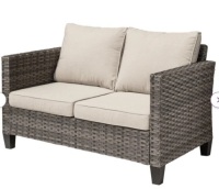 Outdoor Wicker Loveseat with Cushions