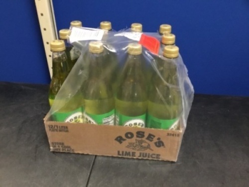 Rose's Sweetened Lime Juice, 12 - 1L&nbsp;Bottles- Appear New&nbsp;