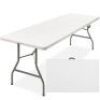 8ft Portable Folding Plastic Dining Table w/ Handle, Lock&nbsp;