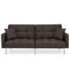 Convertible Linen Tufted Futon w/ 2 Plush Pillows, Split-Back Design&nbsp;