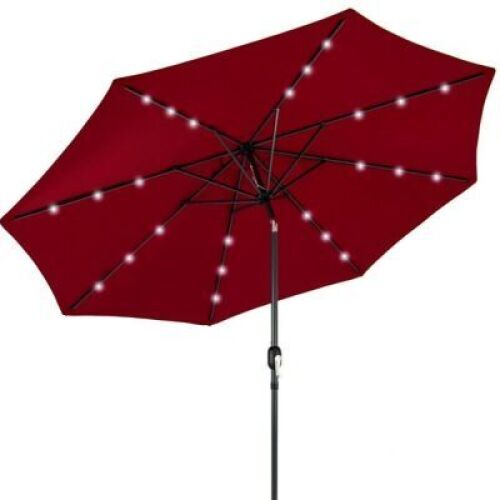 Solar LED Lighted Patio Umbrella w/ Tilt Adjustment, UV-Resistance - 10ft&nbsp;