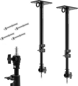 Selens Photography Camera Wall Mount Boom Arm, Up to 22inch for Photo Video Studio Strobe Light, Softbox, Overhead Mount, with 3/8 1/4 Thread, 2 Pack 