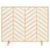 Single Panel Iron Chevron Fireplace Screen w/ Antique Finish - 38x31in&nbsp;