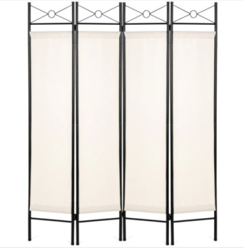 4-Panel Folding Privacy Screen Room Divider Decoration Accent, 6ft