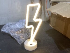 Lot of (5) LED Neon Lightning Bolt Light