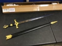 Vulcan Gear 33" Medieval Crusader Sword with Scabbard - Appears New&nbsp;