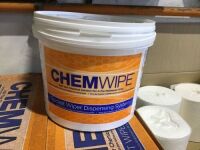 Lot of (5) ChemWipe&nbsp;Bucket Wiper Dispensing System w/ 6 Wipe&nbsp;Rolls