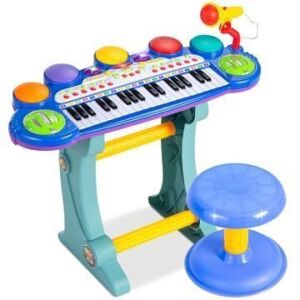 37-Key Kids Electric Keyboard w/ Microphone, Stool 