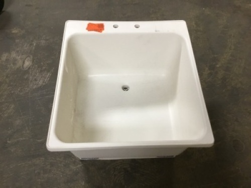 Utilatub 23 in. x 25 in. Polypropylene Floor Mount Laundry Tub, Missing Legs - Appears New