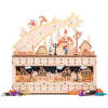 Wooden Christmas Shooting Star Advent Calendar w/ LED Light Background