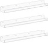 Set of 3&nbsp;Clear Acrylic Ledge Shelves, 24"