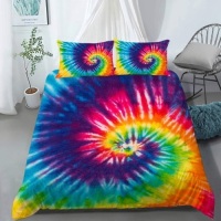 Tie Dye Rainbow Duvet Cover Set, Full
