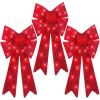 Set of 3 Pre-Lit Christmas Bows