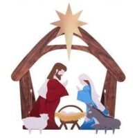 Christmas Nativity Scene Yard Decoration w/ Water Resistant PVC - 4ft&nbsp;