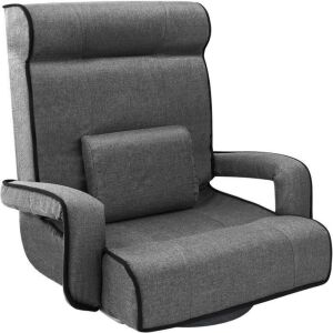 Oversized Swivel Gaming Floor Chair w/ Armrest, Adjustable Backrest 