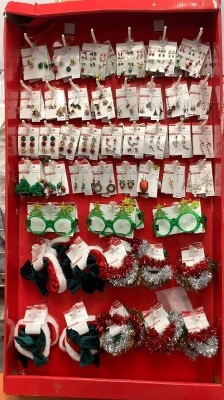 Holiday Accessories Display w/ Approx 90 Pcs