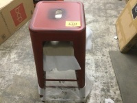 Set of 2 Red Bar Stools