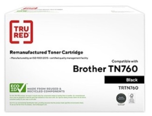 Lot of (2) Remanufactured Black Toner Cartridge Replacement for Brother TN760