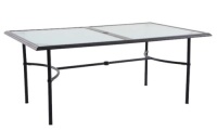 Style Selections Seacrest Rectangle Outdoor Dining Table 42.32-in W x 70.86-in L with Umbrella-Hole