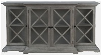 Carrington Contemporary Wire Brushed 70 Inch Breakfront Accent Cabinet