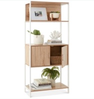 Storage Bookshelf for Living Room, Walkway w/ Cabinet, Elevated Design
